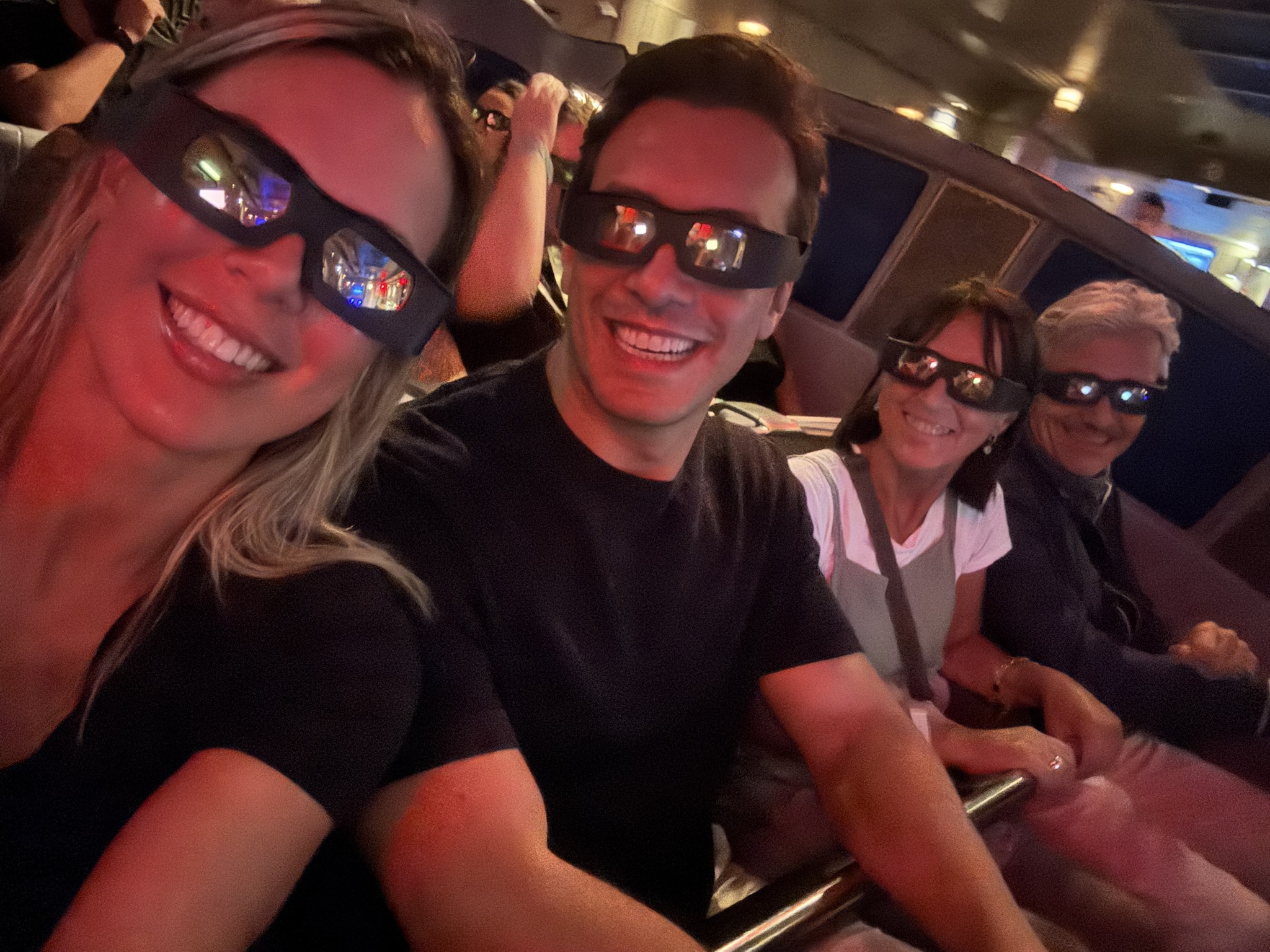 3D glasses on for the ride