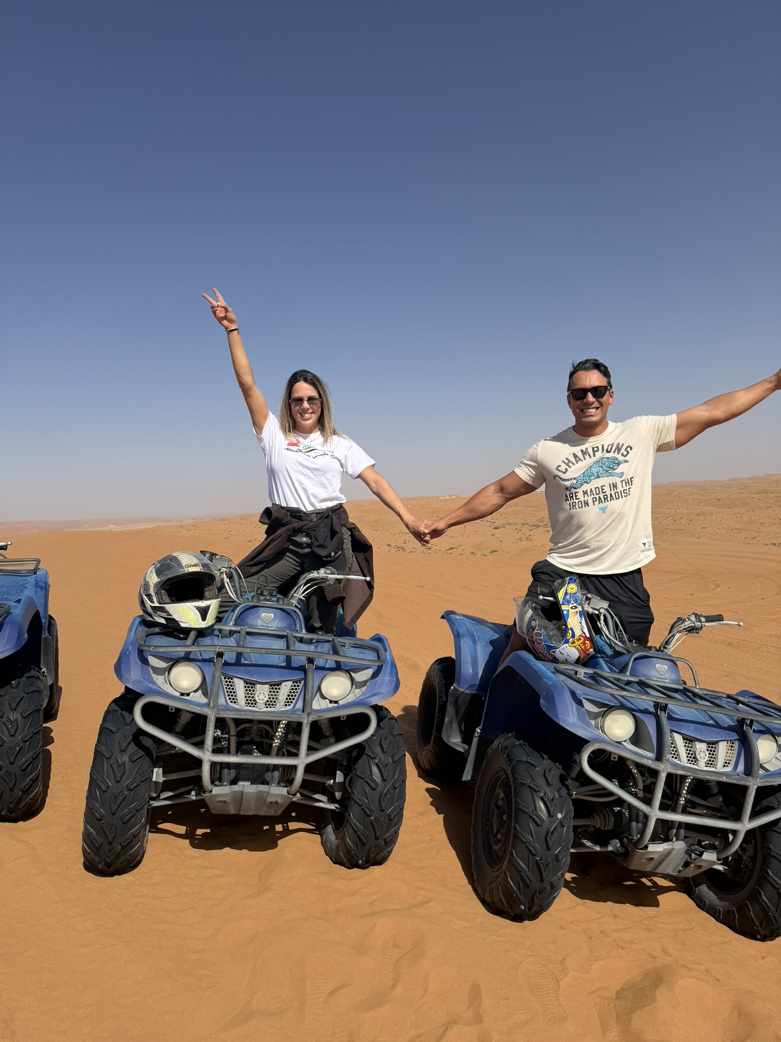 A high five after the ATV ride