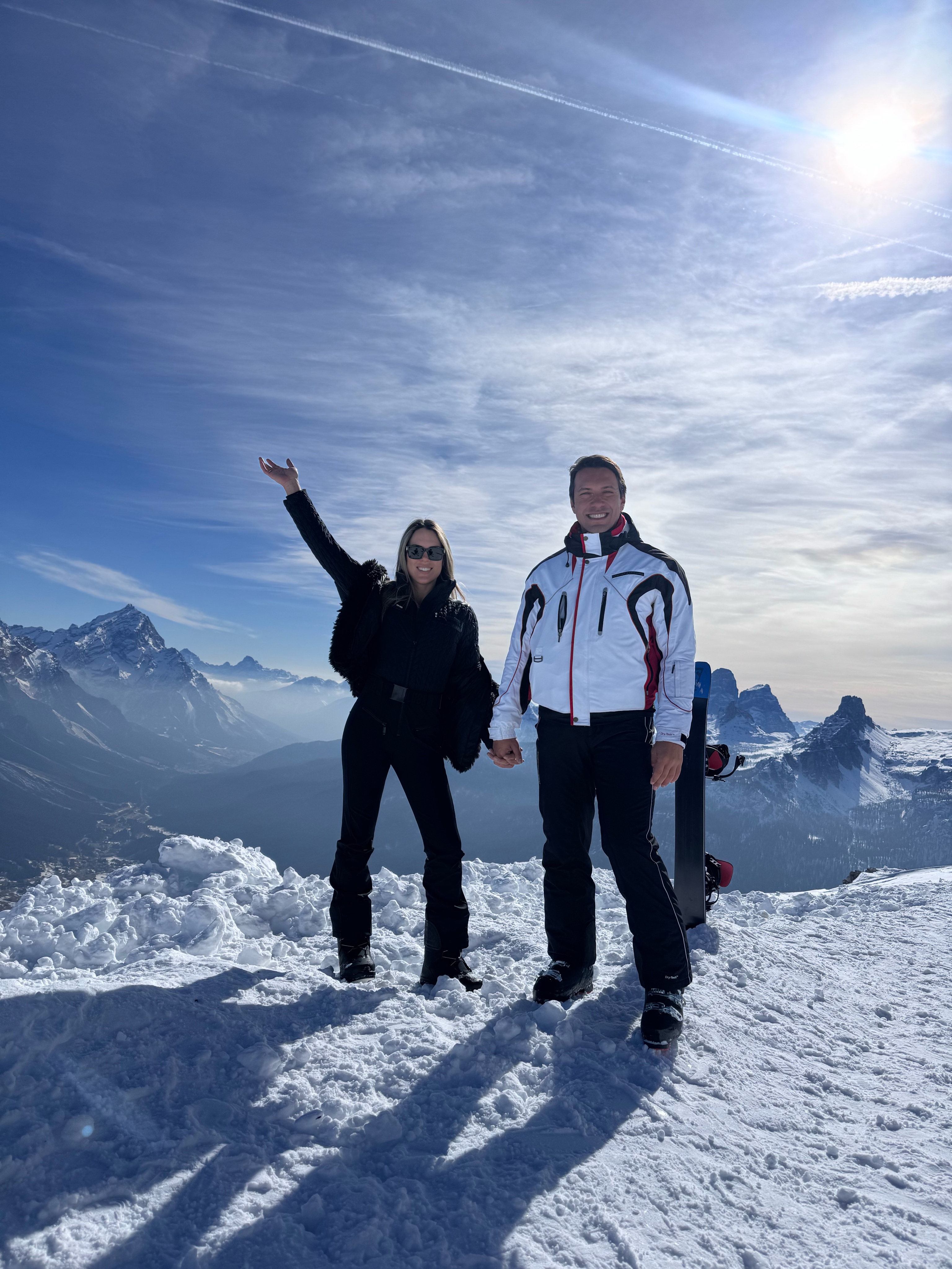 At the summit in the Dolomites