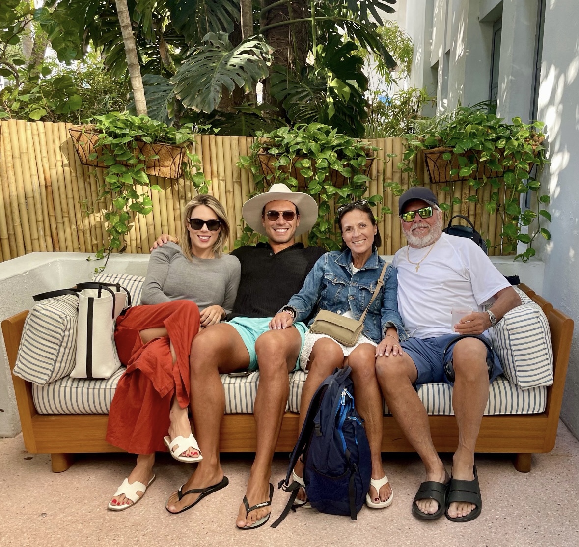 Relaxing on the patio with family
