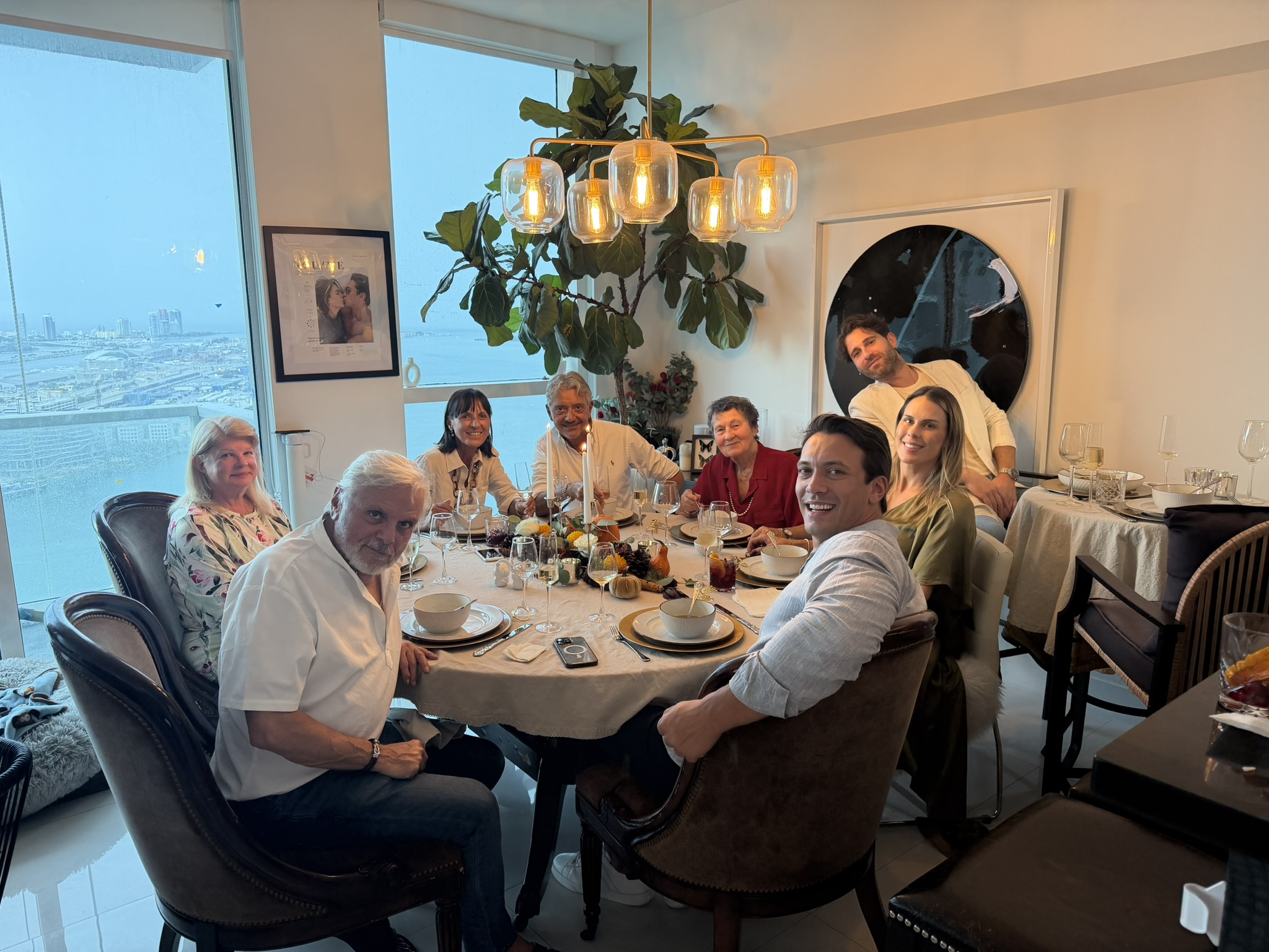 A family dinner with a view of Miami