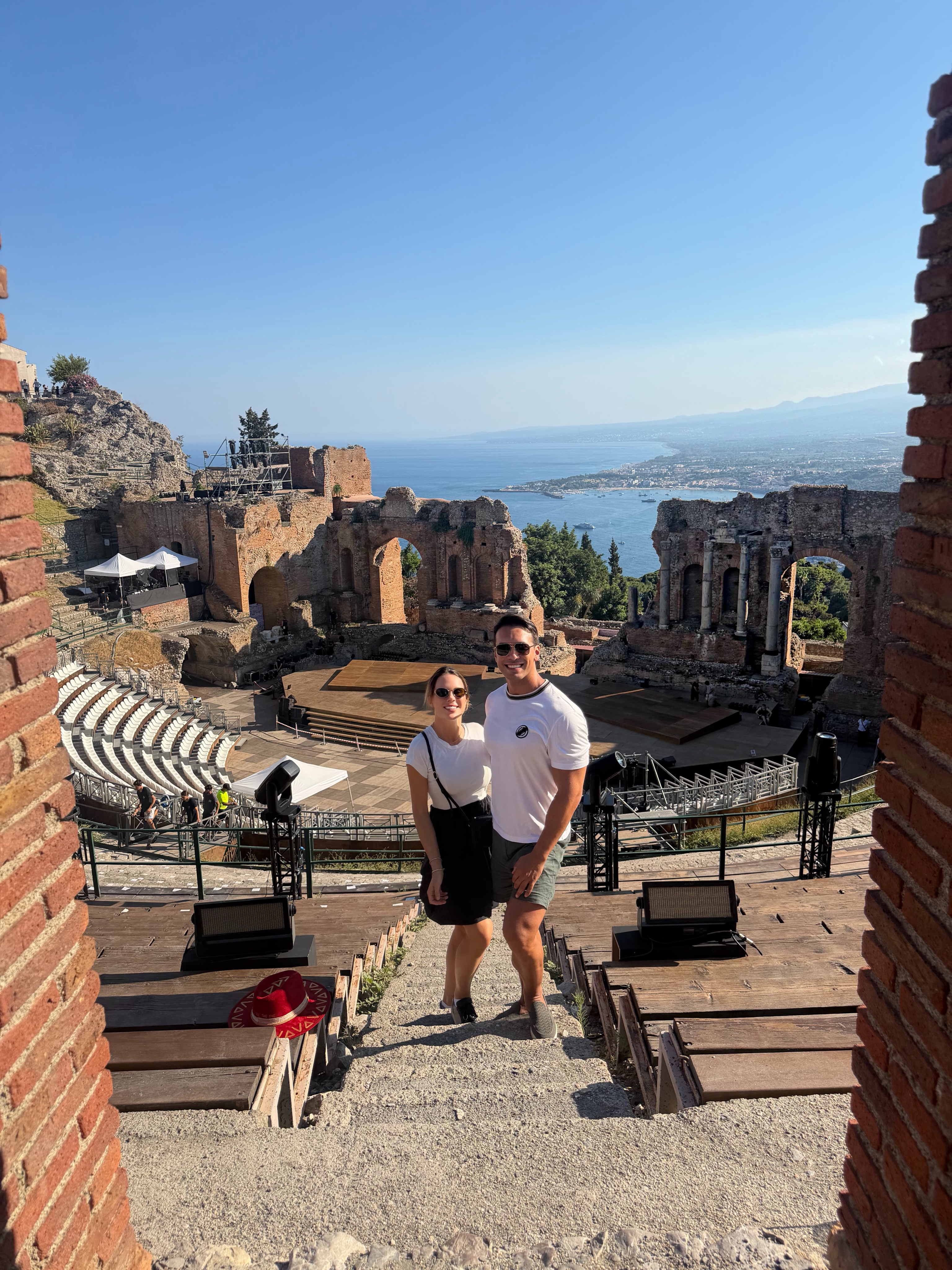At the ancient Greek theater in Taormina